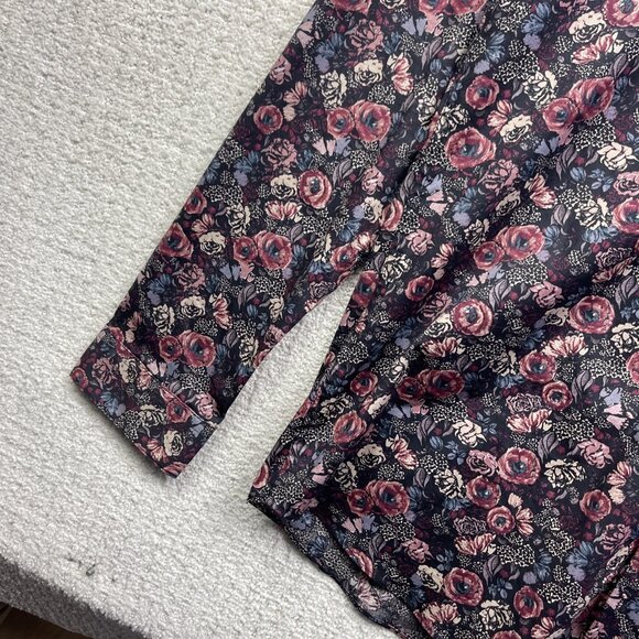 Le 31 Par Simons Long Sleeve Button Up Shirt Men's L Floral Tapestry Slim Fit - Picture 3 of 11